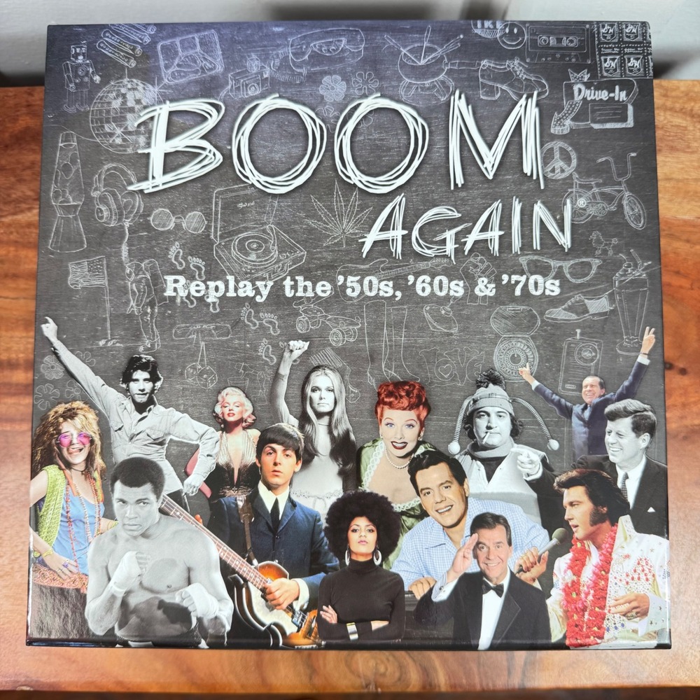 Boom Again Trivia Board Game Replay the 50s 60s 70s Baby Boomer Era